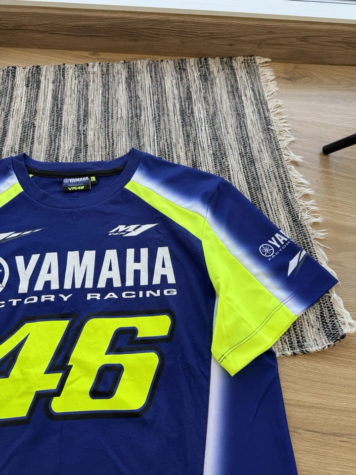YAMAHA RACING SHIRT FACTORY RACING JERSEY VALENTINO ROSSI 46 T-SHIRT TOP Sz L - Image 4 of 4