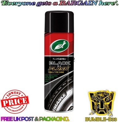 Turtle Wax Black in a Flash Reifenverband Auto Außen Kunststoff Glanz 500ml