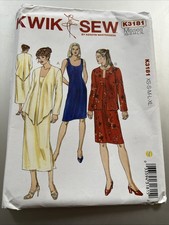 Kwik Sew Dress And Jacket Sewing Pattern XS S M L XL K3181 V Shaped Rare