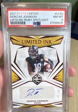2021 Panini Limited - Limited Ink Diontae Johnson #LI-DJ Ruby Spotlight /10 (AU)