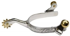 Showman Stainless Steel Ladies Size Engraved Spurs