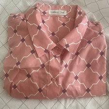 Coldwater Creek Womens NEW Size SM 4-8 No Iron Pink Chain Blouse Shirt Top