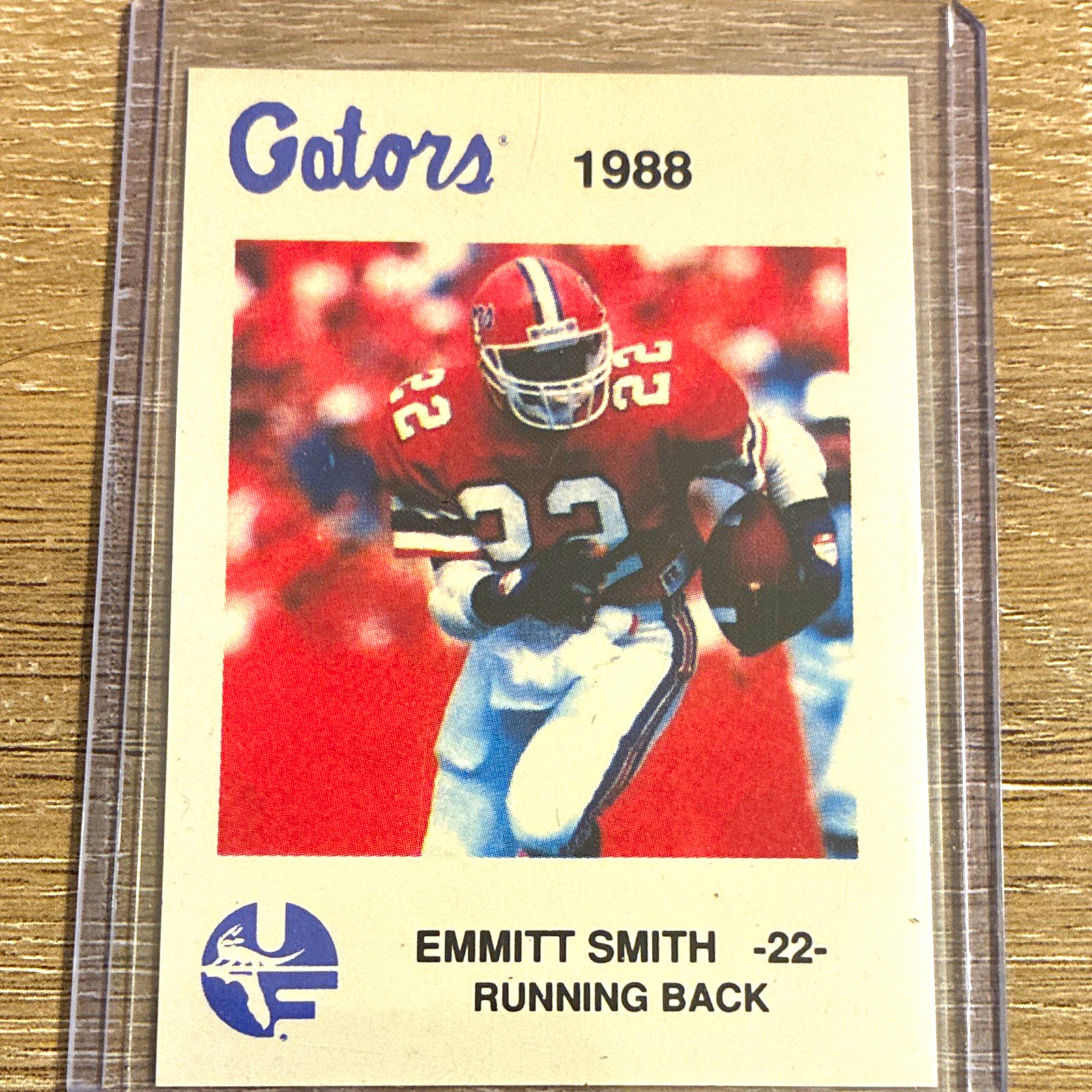 1988 Gators Emmitt Smith Gators #22 NCAA Football Card- Missing Burger King Logo
