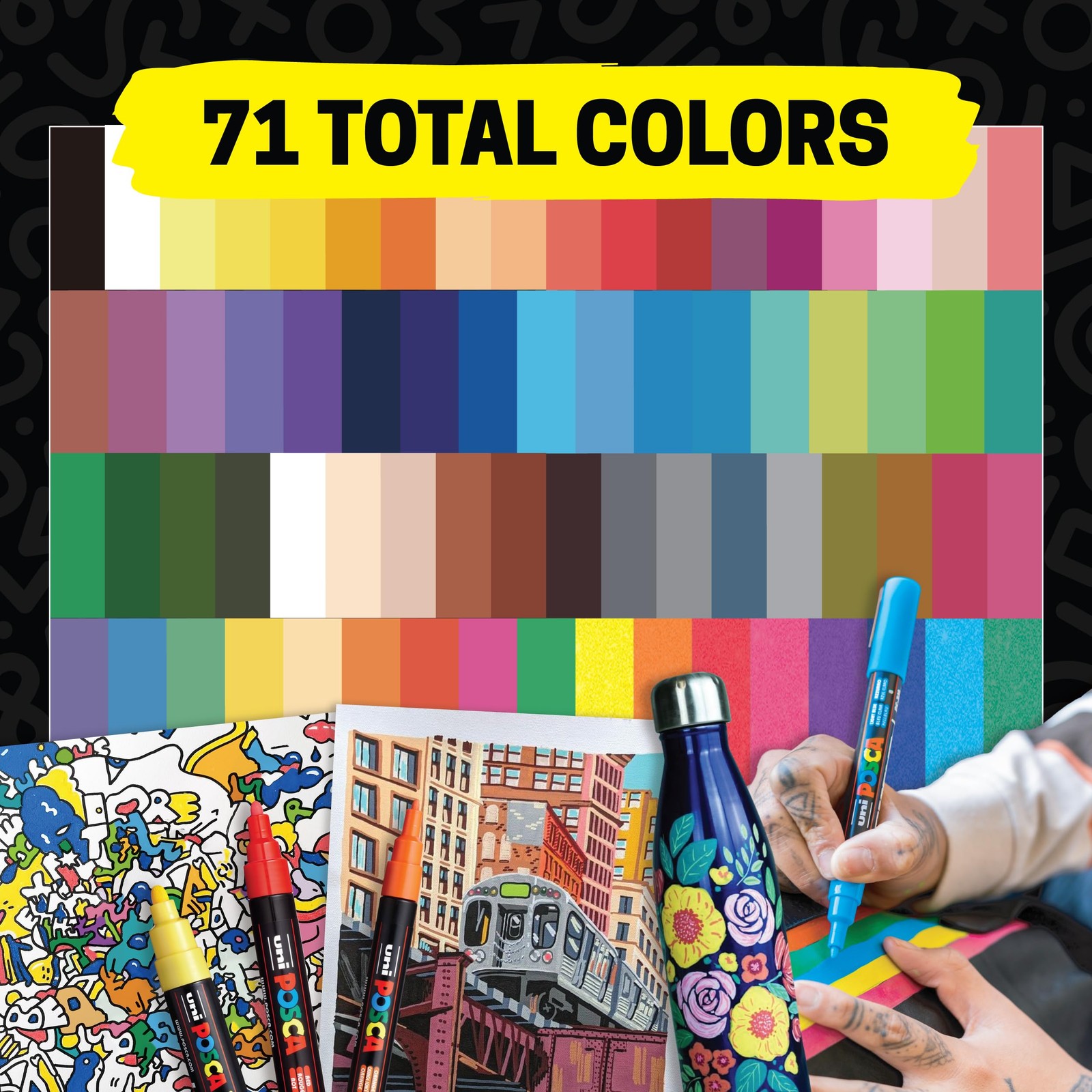 Uni Posca Paint Marker FULL RANGE Bundle Set , Mitsubishi Poster Colour ALL COLO