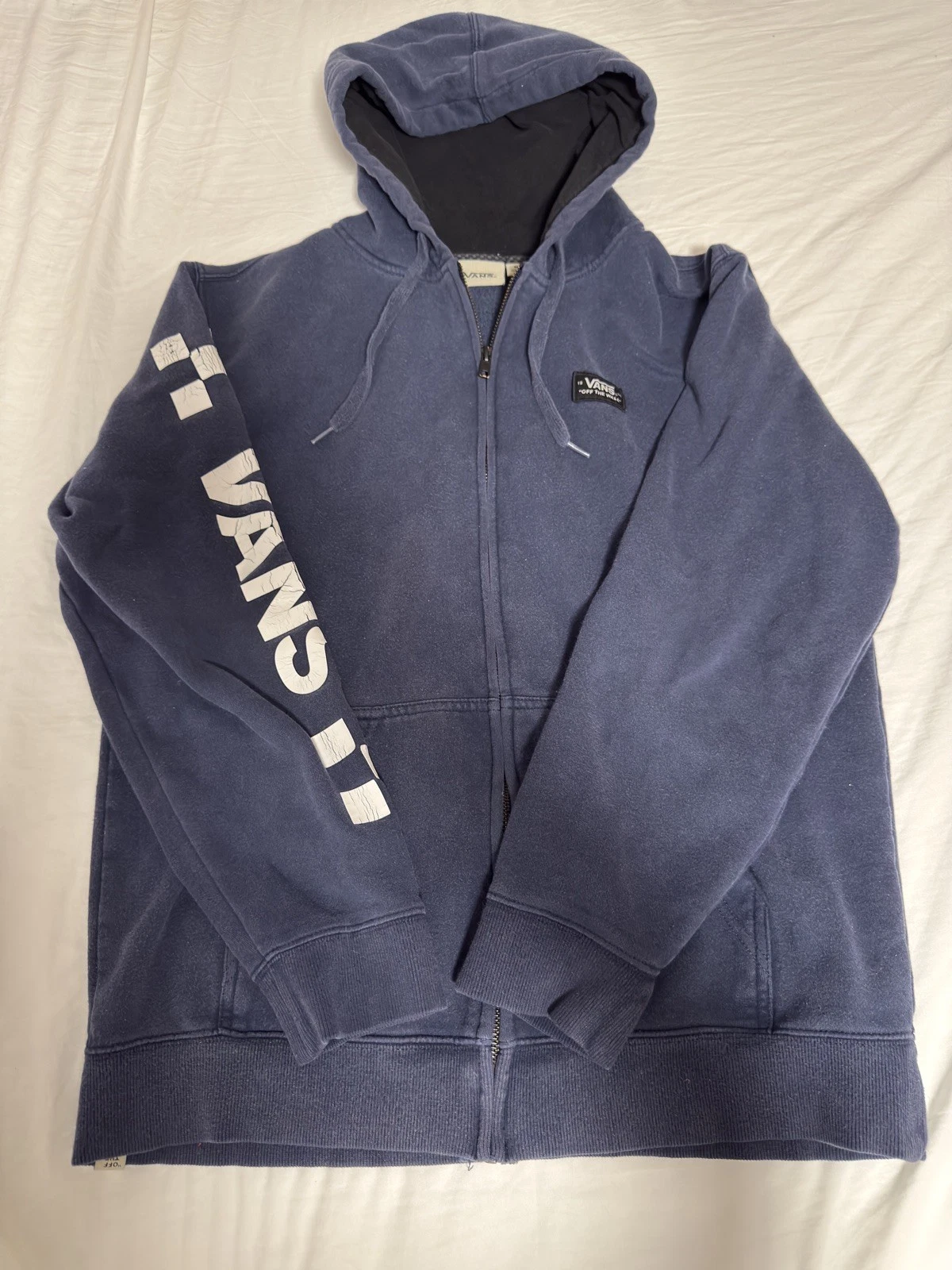 Vans Zip Up Navy Blue Hoodie Men’s Size Medium