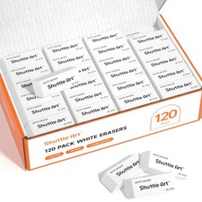 White Erasers, 120 Pack Erasers Bulk, Smudge Resistant Eraser for Pencils, Sc...