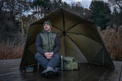 Korum Progress Graphite Brolly Shelter 50'' Angelschirm Wetterschutz