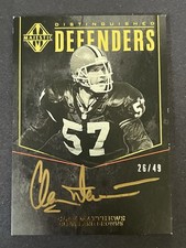 Panini 2017 Majestic Distinguished Defenders Gold Auto Clay Matthews Browns /49