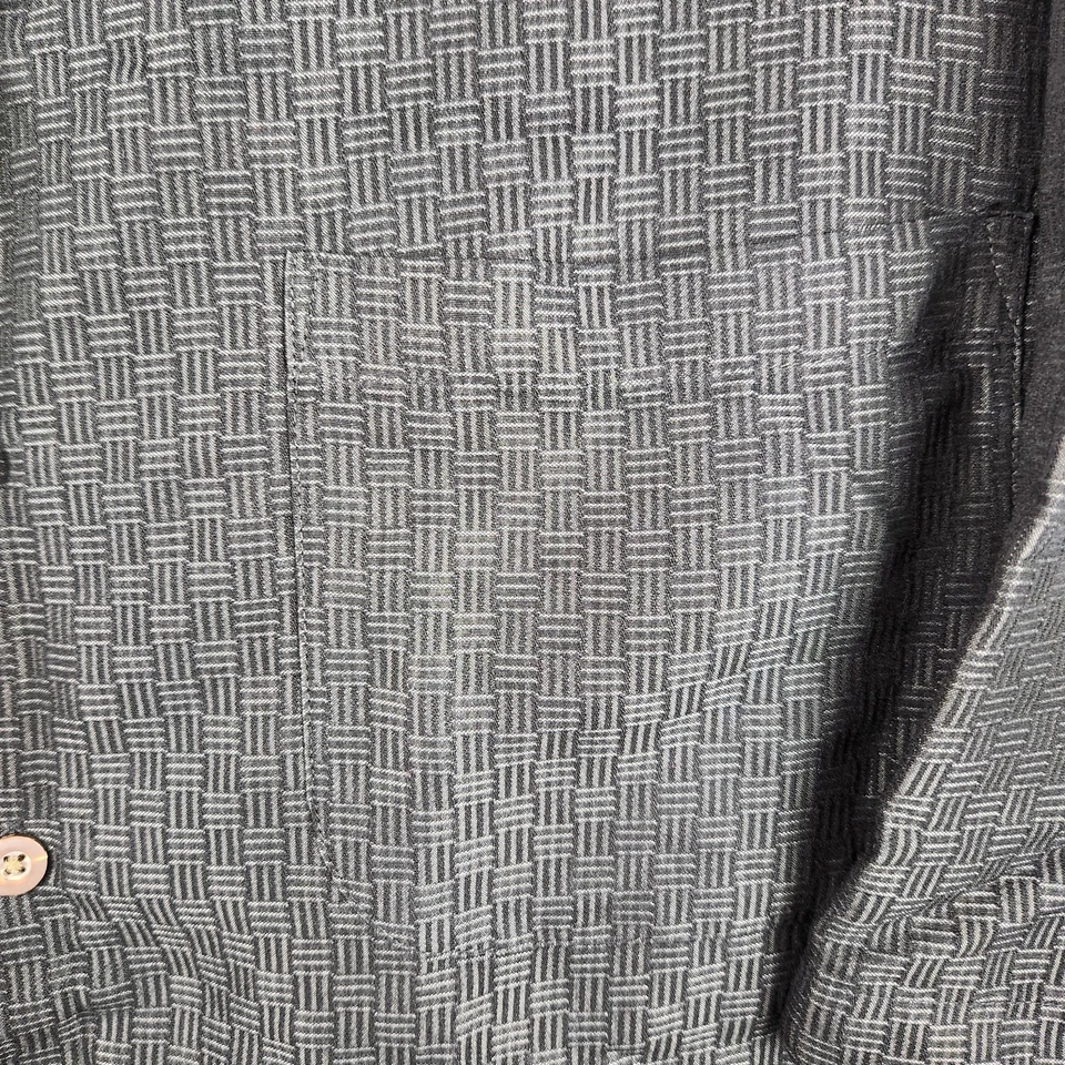 Camisa Island Passport Para Hombres 2XL Negra Gris Campamento Geométrico Playa Tropical Hawaiana Foto 2 de 4