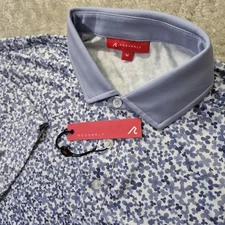 Redvanly Performance Polo Shirt Mens Medium Purple Floral Stretch Golf Academia