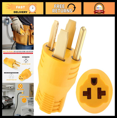 EV Dryer Adapter NEMA 14-30P to 6-20/15R, 4 Prong 30A 240V Plug for EV Charging