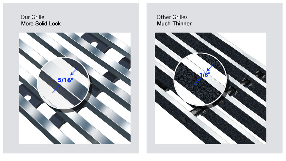 Fits 1967-1968 Ford Mustang Stainless Chrome Horizontal Billet Grille Insert