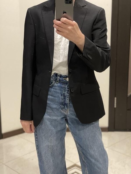 Women French Connection Blazer Black Wool XS