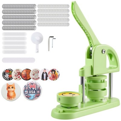 VEVOR Button Maker Machine Plastic Pin Maker 2.28 in 100pcs Button Parts Green