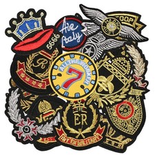 16pcs Badge Iron/Sew on Patches, Cool Retro Embroidered Applique, Fashion Dec...