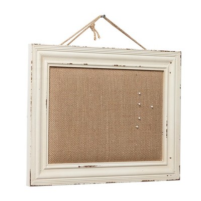 Cute Linen Small Bulletin Board, 15.7×12 Inches White Decorative Cork Boards ...