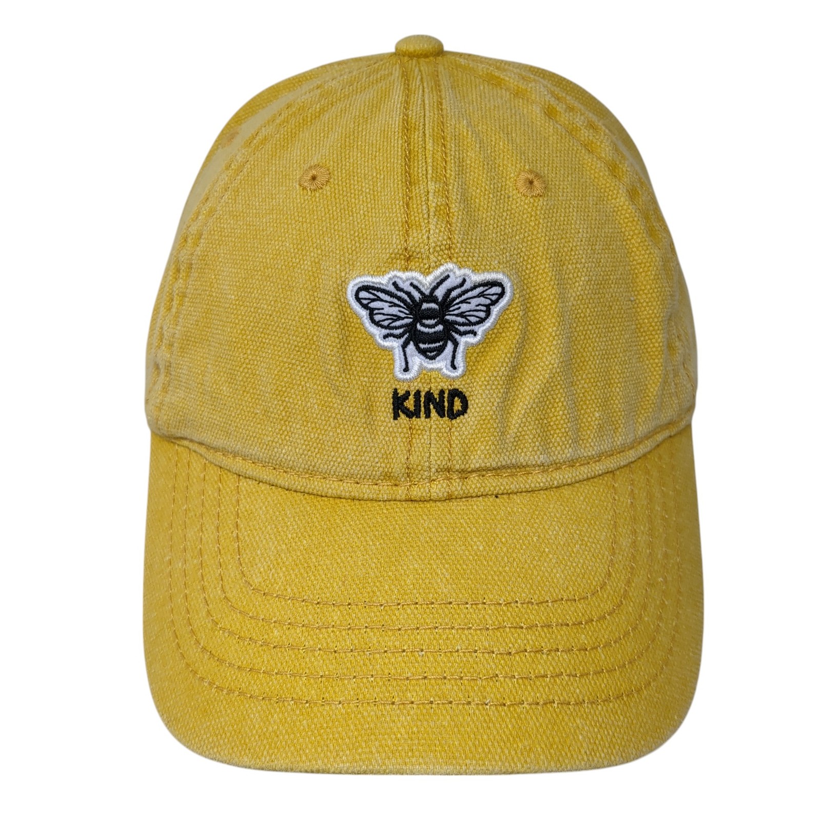 Bee Kind Slideback Hat Solid Yellow One Size Adju… - image 1
