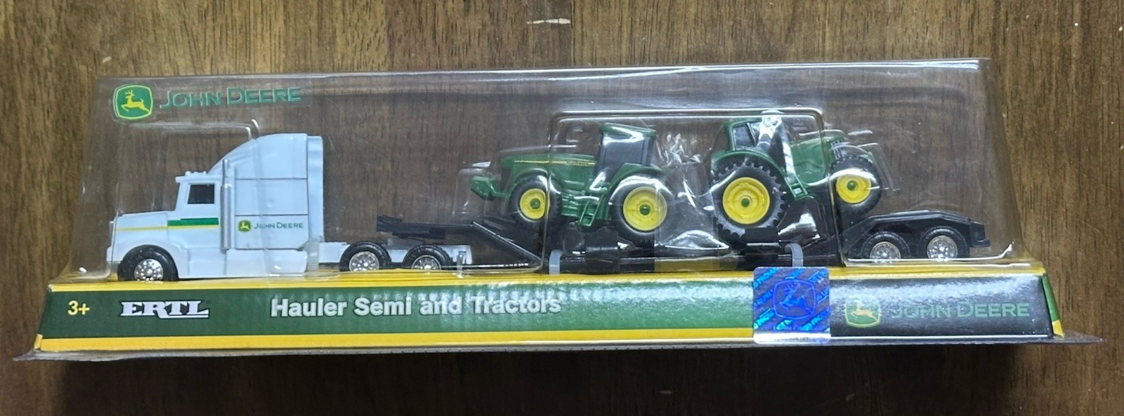 ERTL John Deere White Semi Hauler with 2 Tractors #37382 - New, Factory Sealed