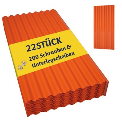 22x Profilplatte 13m² Wellplatte PVC Dachplatte Dach Platten Kunststoffplatte
