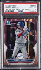 2023 BOWMAN CHROME PROSPECTS ROSE GOLD LAVA #BCP80 SAMUEL MUNOZ 2/10 PSA 10