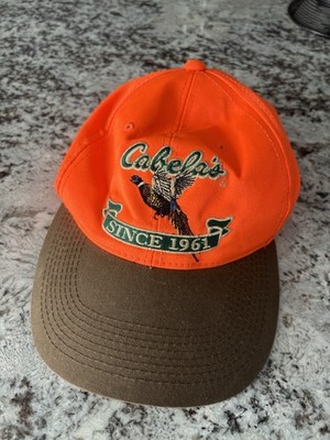 Cabelas Orange Hunting Cap With Pheasant, Adjustable 