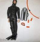 VINTAGE GI JOE ACTION FIGURE FROGMAN SCUBA DIVER SET 7602 BRUNETTE BROWN EYE