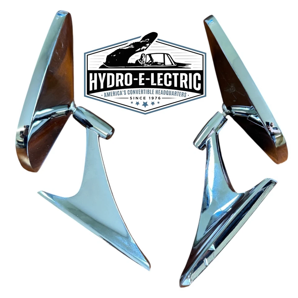 Chrome Exterior Side Rear View Mirrors - Pair- for 1971-1973 Oldsmobile - Image 3 of 4