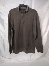 Van Heusen Men's XL Long Sleeve 1/4 Zip Gray Pull-Over Sweater, Stretch, Light