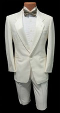Men's Ivory Tuxedo Jacket with Pants Spring Wedding Cruise Prom 37R 30-32" Waist