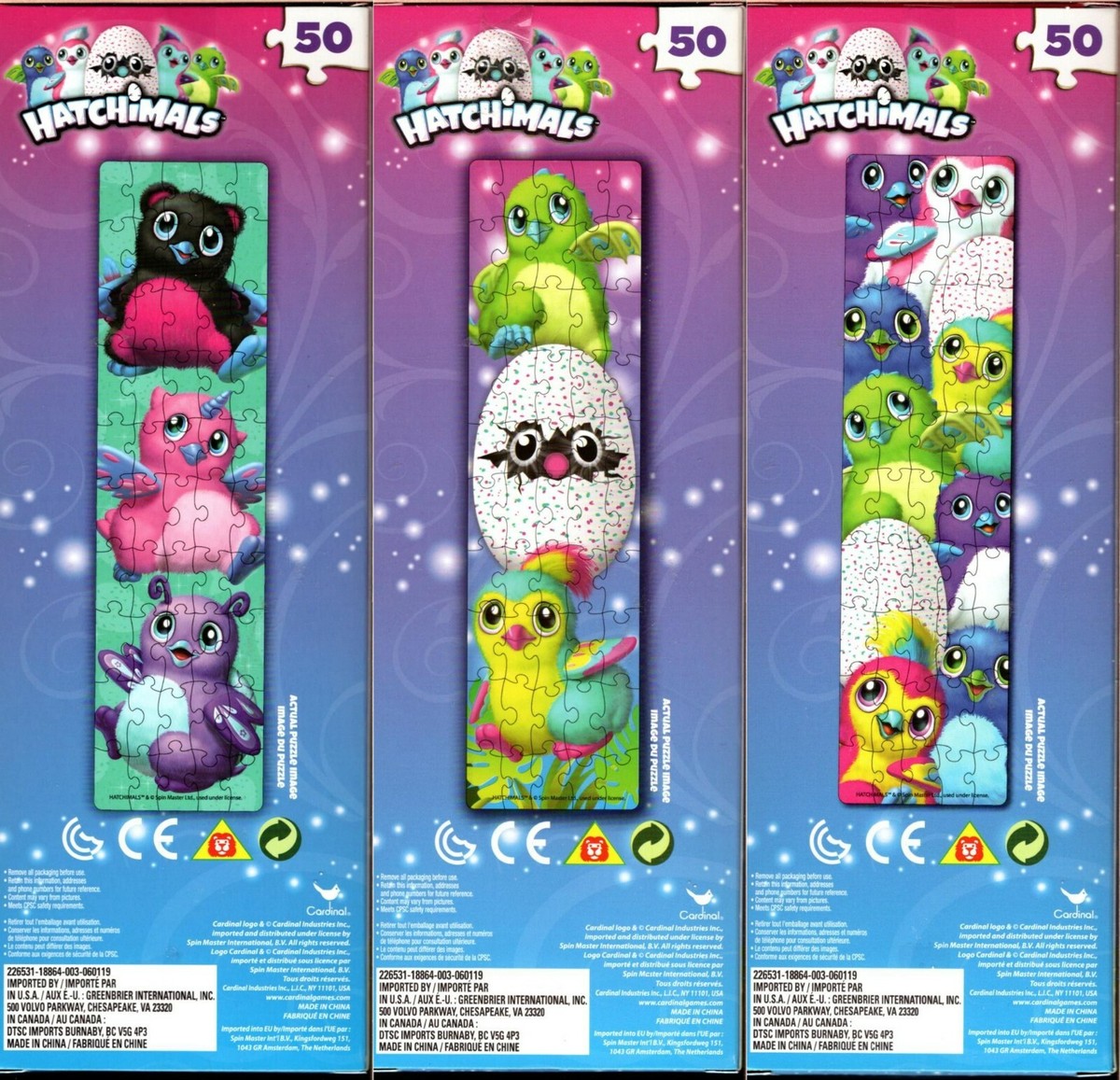 Hatchimals 50 Piece Tower Jigsaw Puzzle (Set of 3)