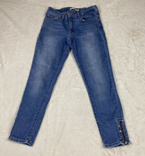 Levi  s 711 Women  s Jeans Size 27 Blue Skinny Mid Rise Stretch Zipper Hem Pants