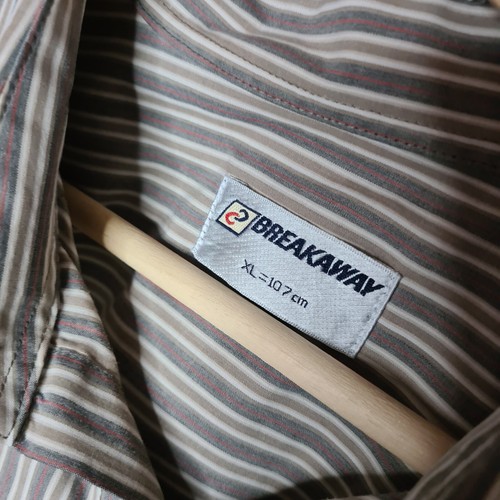 Y2K Breakaway Brown Striped Long Sleeve Button Up Shirt Men's Size XL - Bild 3 von 8