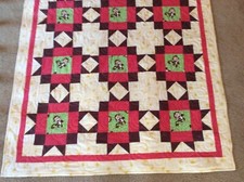 Baby Quilt Handmade Monkeys  Yellow Stars Patchwork Crib Blanket 43  x43" NEW