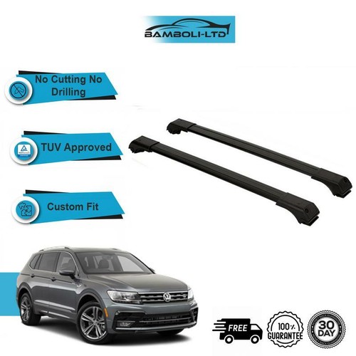 Fits VW TIGUAN 20162019 Roof Rack Cross Bars Rails Alu BLACK SET HIGH