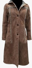 Beth Dutton Yellow Suede Shearling Knee Lenght Jacket Kelly Reilly Fur Collar