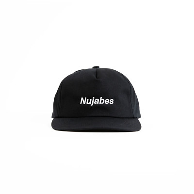 RARE NUJABES Logo Embroidered Black Snapback Seba Jun Hip Hop Hat Japan Jazz