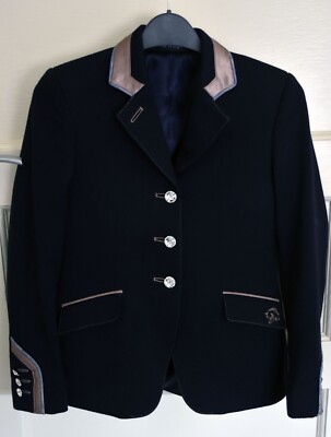  Kinder Reitsport Show Jacke Atemberaubend Dark Navy Gr. 28 von Equi-Jewel