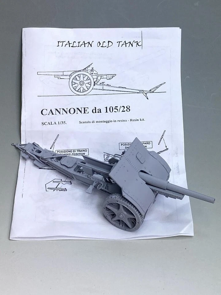 Italian Old Tank Cannone 105/28 Resin Kit Stampo Criel Model No Historica 1/35 - Immagine 3 di 3