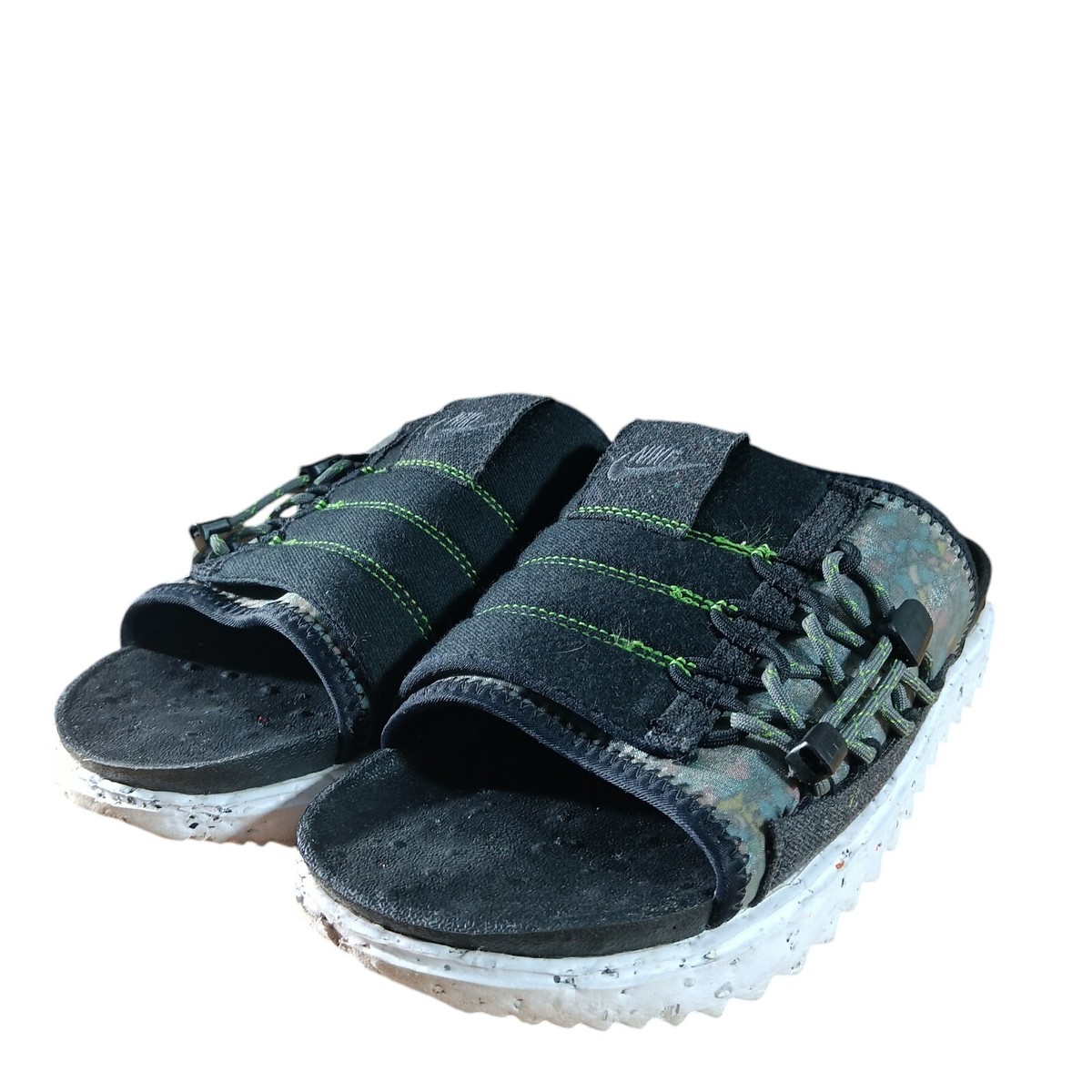 Nike Asuna Crater Slides Black Green Grey White DJ4629-002