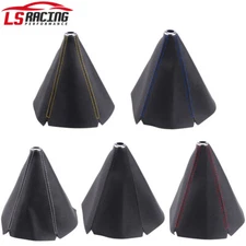Racing Shifter Boot Cover for MT/AT Shift Knob PVC Leather Black/Red/Blue Stitch