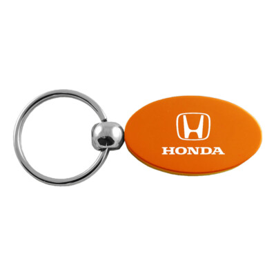 Honda Keychain & Keyring - Aluminum Metal Keychain Fob - Orange Oval