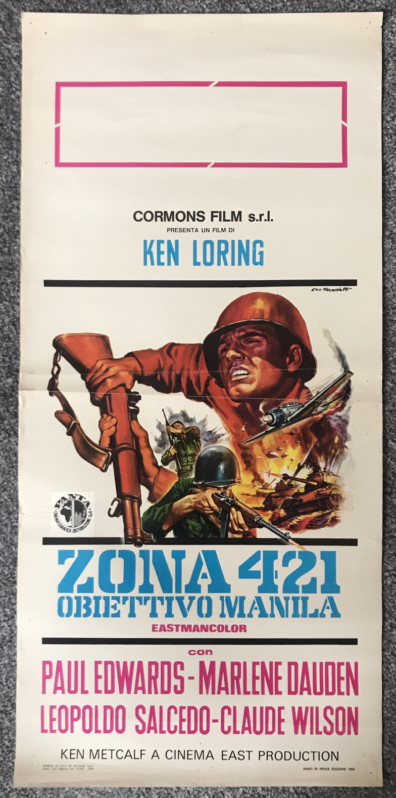 Locandina originale film Zona 421 obiettivo Manila (1970) - Regia di Ken Loring