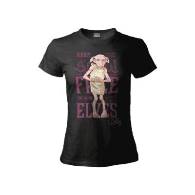 Camiseta Harry Potter - Dobby - Original Oficial Dama Camiseta Negra - Imagen 1 de 2