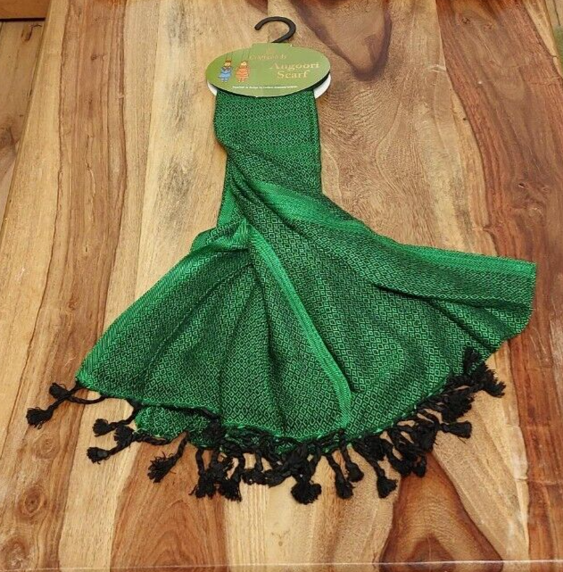 Craftgoody Lambswool Angora Angoori SUPER SOFT Scarf Lime Green pattern Men