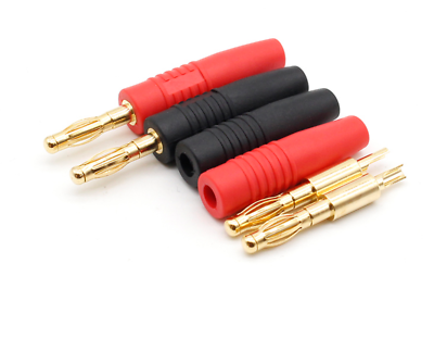 3 Paar 4mm Bananenstecker Rot/Schwarz – Vergoldete Ladestecker Für RC-Modelle Bis 93A