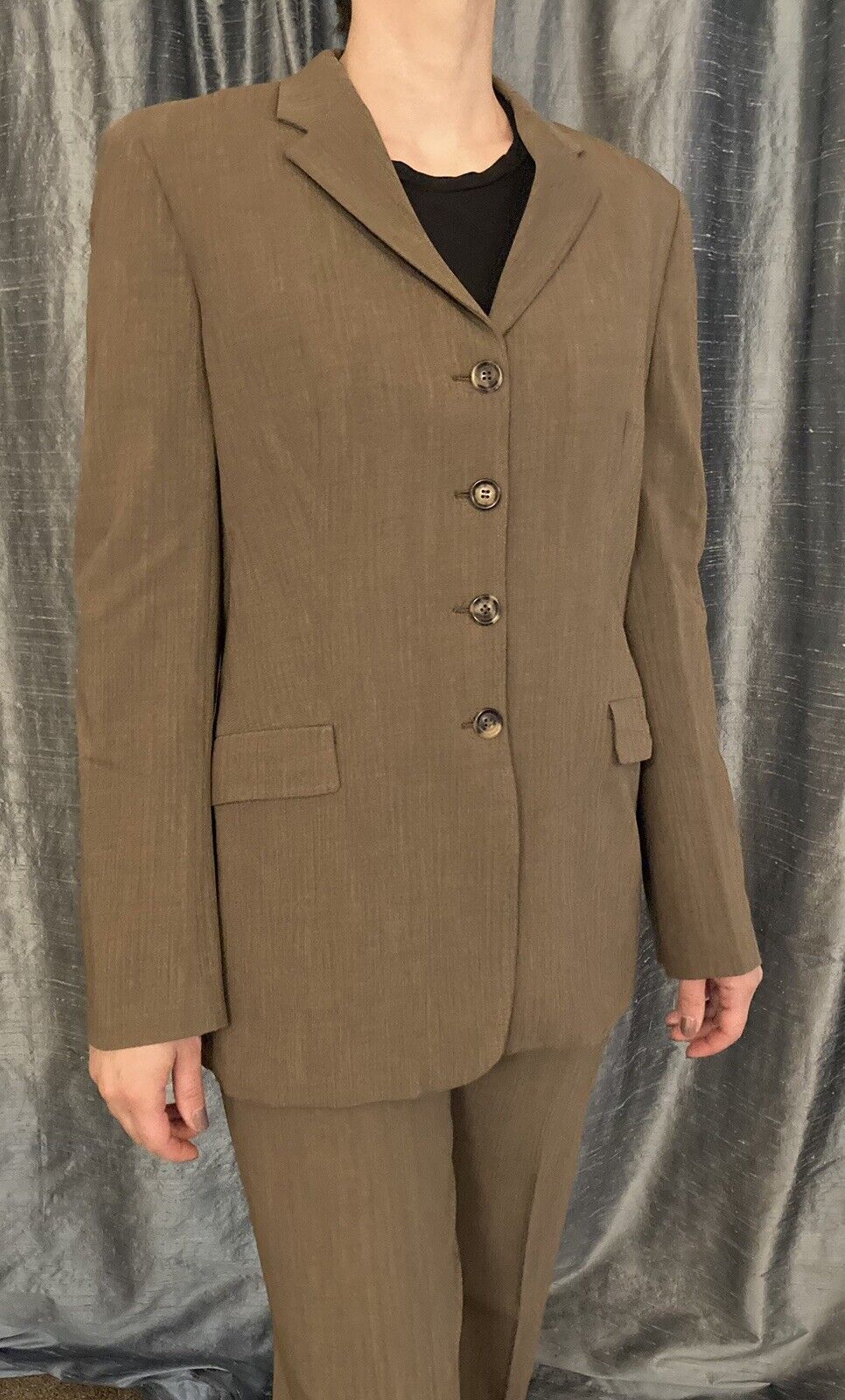 PIAZZA SEMPIONE Olive Brown Taupe Pants Suit Sz 4… - image 3