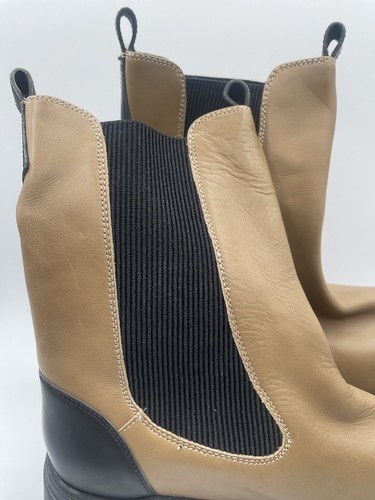 Botas FREE PEOPLE Maren Mid Chelsea - Bronceadas/Negras, Talla EU41/US10, Suela Lug Nuevas Sin Caja - Imagen 11 de 22