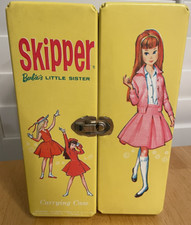 Mattel 1964 SKIPPER Barbie's Little Sis Yellow Carrying Case/Trunk Clean