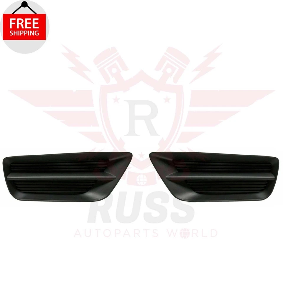 New Front Fog Hole Cover Left & Right Textured Black Fits 2013-2015 Honda Accord - Image 2 of 4
