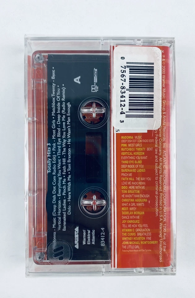 Totally Hits 3 Compilation Cassette Tape SEALED Madonna Pink Matchbox 20 Corrs - Image 2 of 4